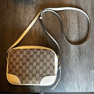 Monogram Dollar Calfskin Mini Bree Messenger Bag Beige Ebony Avoire